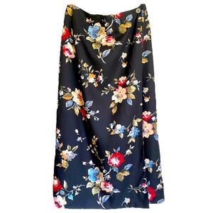 Talbots Petite Vintage 90s NWT Faux Wrap Midi Country Prairie Floral Long Skirt